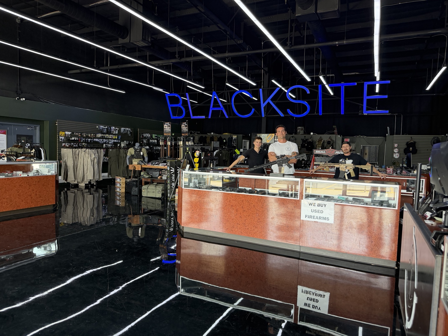 The BLACKSITE showroom in Springfield with team members behind the counter
